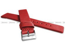 Skórzany pasek do zegarka LAVVU LSCUR18, 18 mm, Czerwony