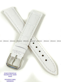 Skórzany pasek do zegarka Pacific W75.18.7.7, 18 mm, Biały